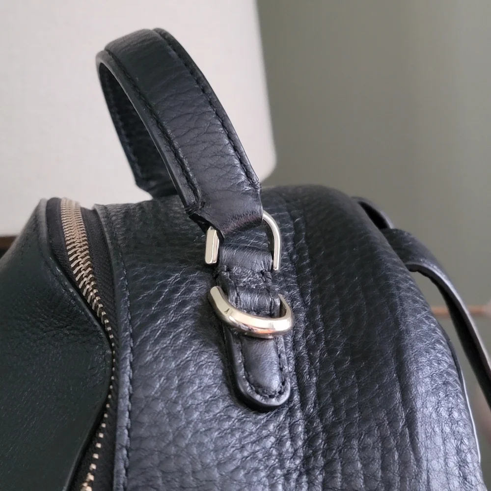 Kate Spade WKRU5945 Jackson Black Pebbled Leather Backpack Bag